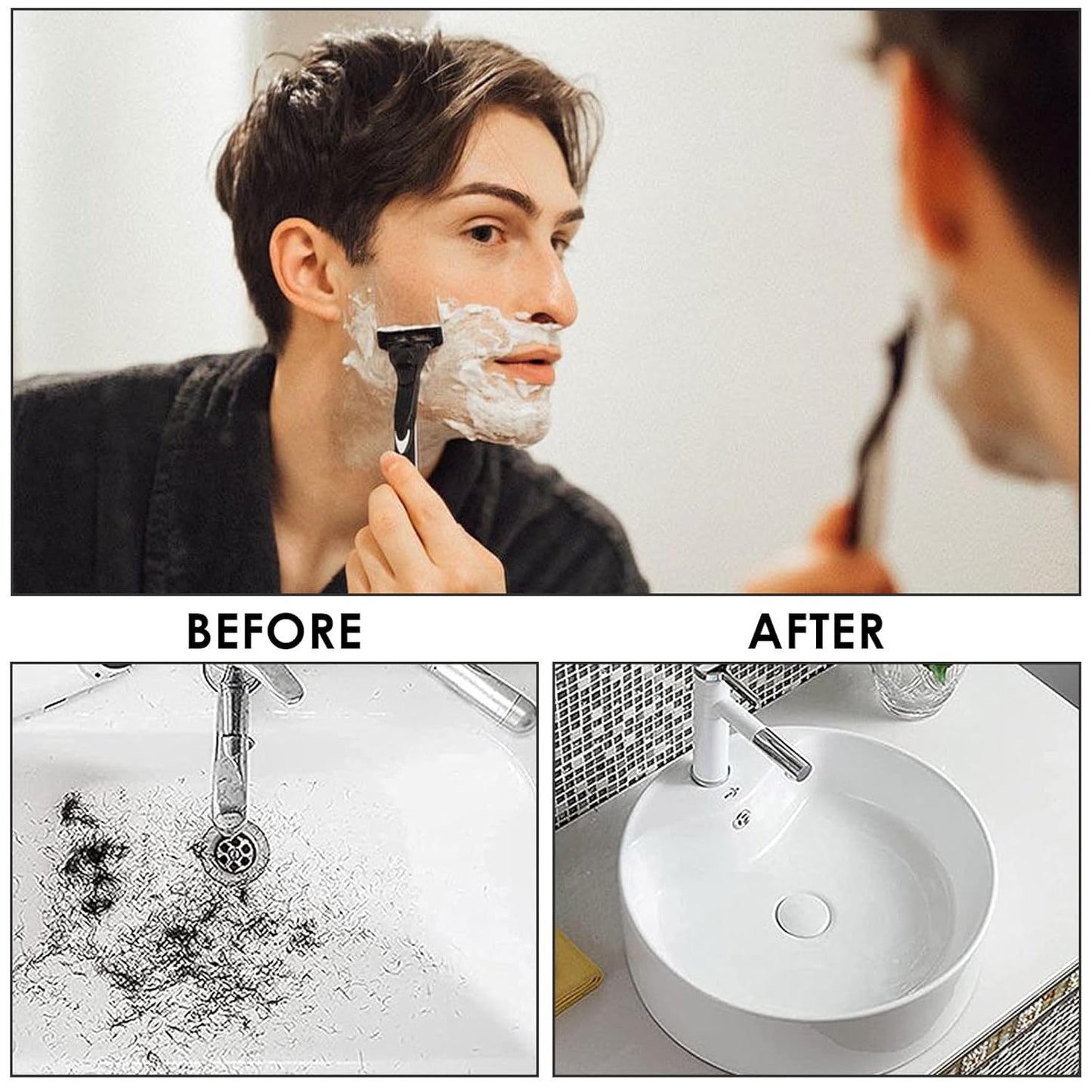 40 Pieces Beard Hair Catcher for Sink, Disposable Beard Beard Catcher for Shaving, Disposable Wash Basin Beard Bib