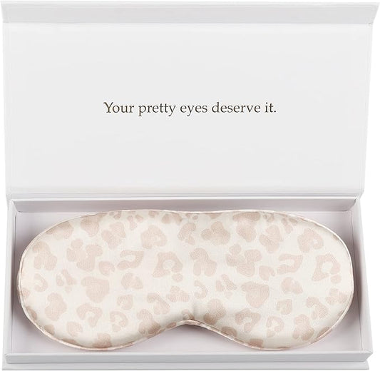 Silk Sleep Mask Light Blocking Luxury 100% Mulberry 22mm Silk Eye Mask Eye Cover Blindfold Ultra Soft Light & Comfy Anti Aging Skin Care with Travel Bag Gift Package