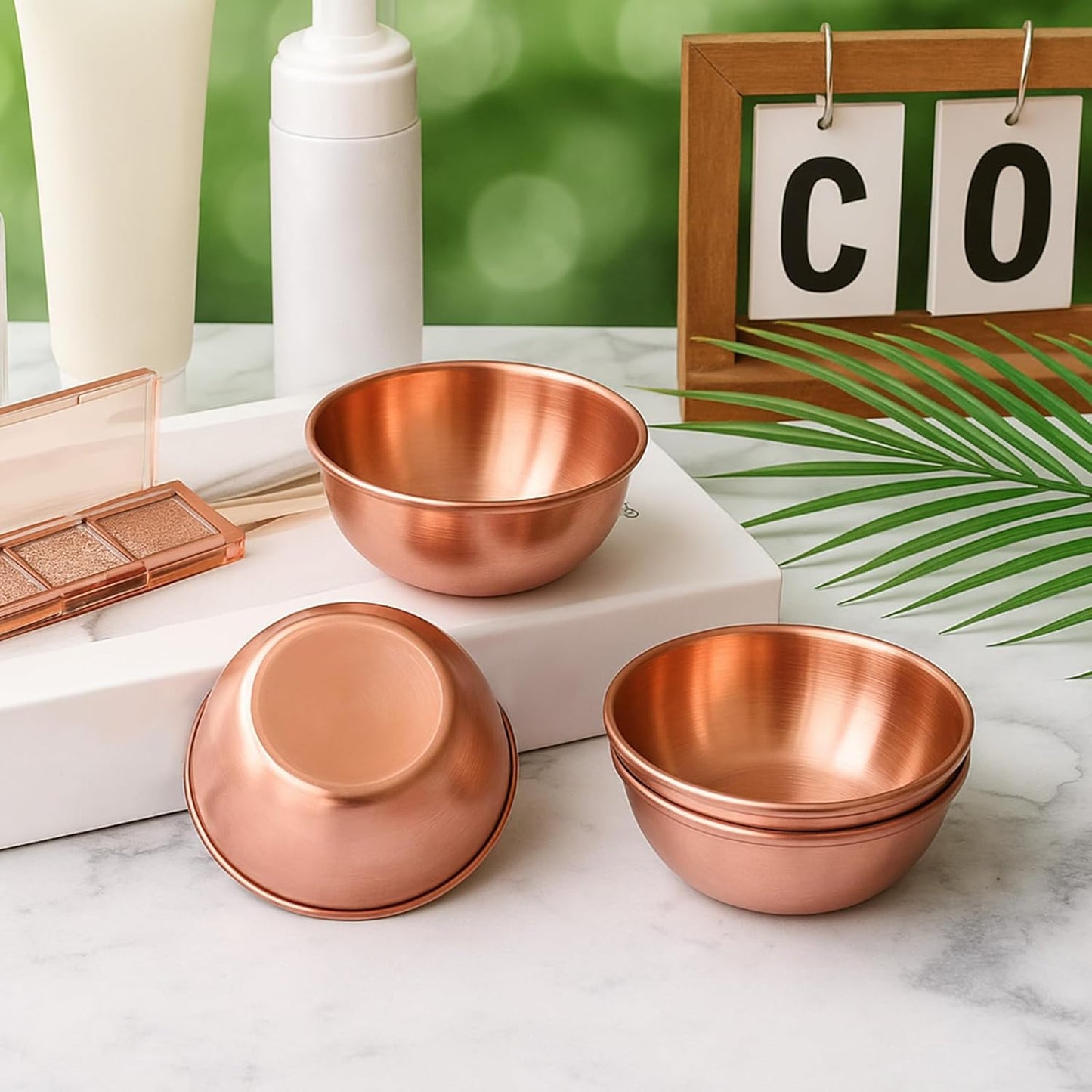 12 Pcs 3. 23 In DIY Face Mask Mixing Bowl Stainless Steel Esthetician Facial Mask Bowl Facial Small Mixing Esthetician Supplies for Lady Women Skincare Home Salon Cosmetic Beauty (Rose Gold)