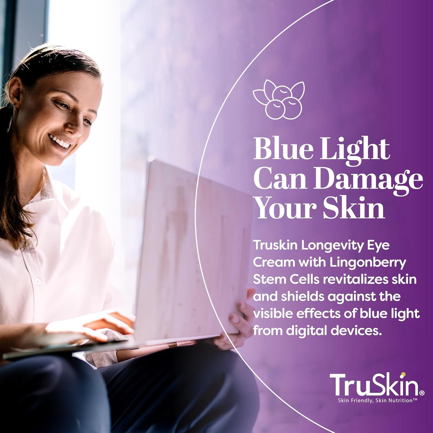 TruSkin Longevity Eye Cream – Caffeine Eye Cream with Bakuchiol, Lingonberry Stem Cells & Green Coffee Bean – Healthy Aging Gentle Retinol Alternative, Puffiness, Dark Circles, 0.5 fl oz