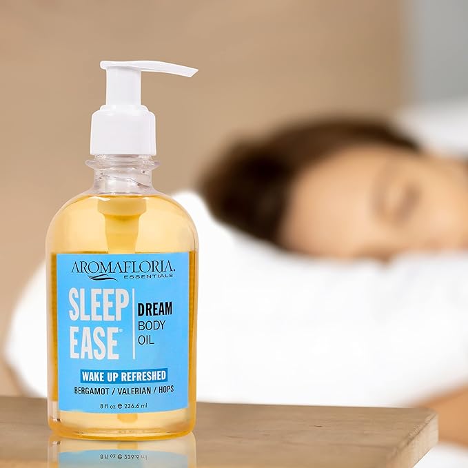 Sleep Ease Dream Body Oil, Bergamot/Valarian/Hops, Best Body Massage Oil for Men & Women, 8.0 FL Oz Bottle…