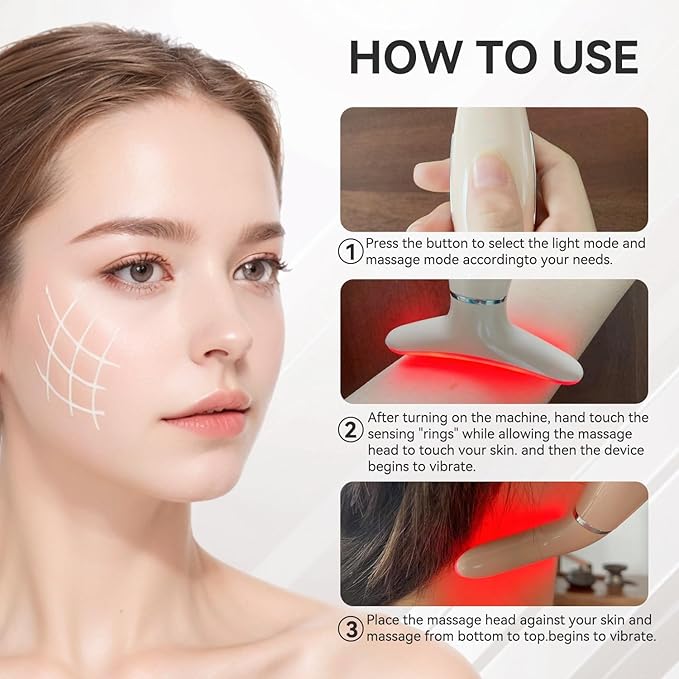 7 Color Neck Face Massager, Portable Facial Massager, Face Sculpting Tool for Skin Care with Vibration, Thermal