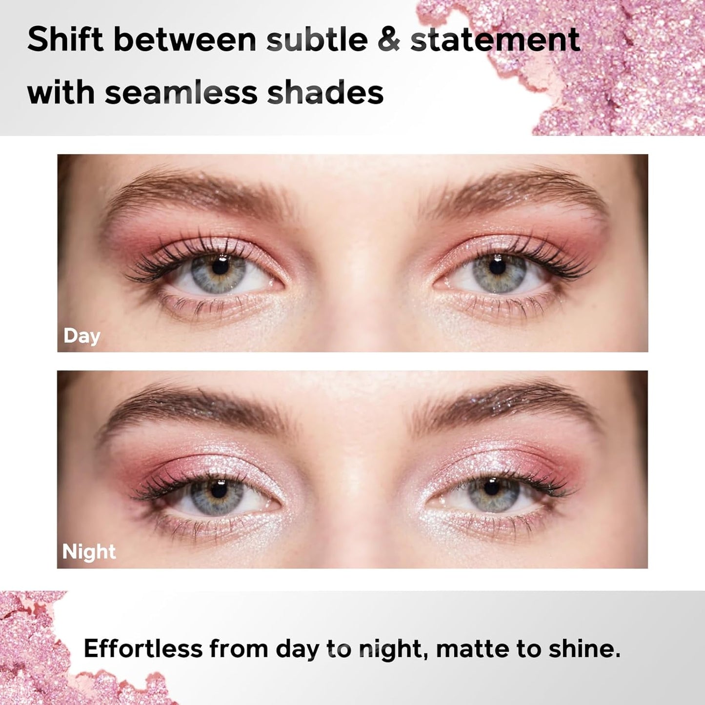 Color Nymph Eyeshadow Palette, Pink Eye Makeup Pallet with Matte & Holographic Glitter Multichrome Eyeshadow, Travel-Friendly Compact with Mirror & Brush, High-Pigment & Long-Lasting (Pink & Neutral)