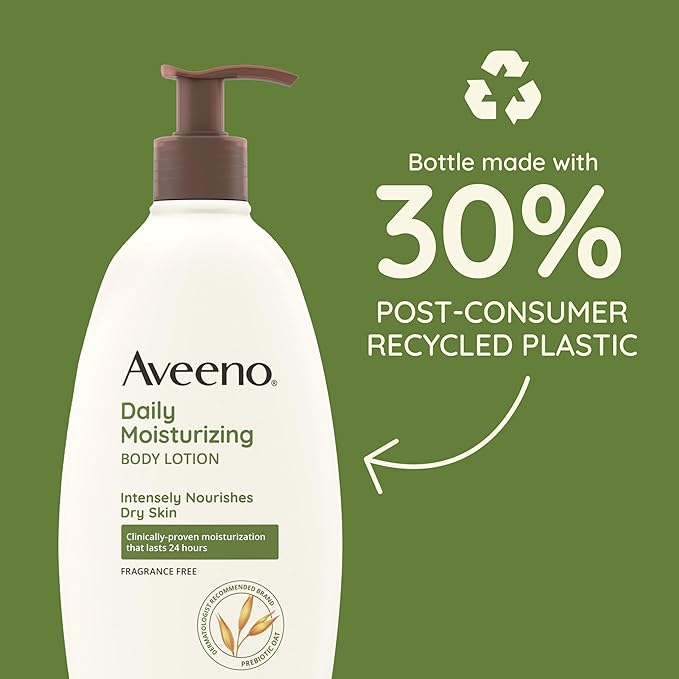 Aveeno Sheer Hydration Daily Moisturizing Fragrance-Free Lotion with Nourishing Prebiotic Oat, Fast-Absorbing Body Moisturizer for Dry Skin with Lightweight, Breathable Feel, 12 fl. oz