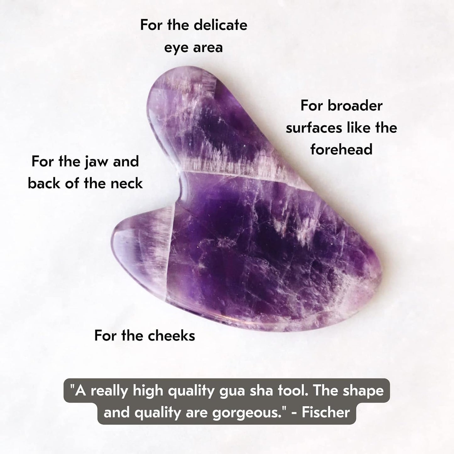 Mount Lai Amethyst Trio Calming Facial Set, Facial Roller and Amethyst Gua Sha Facial Tools Set, Guasha Tool for Face to Relieve Muscle Tension and Reduce Puffiness, Anti Aging Skin Care Sets