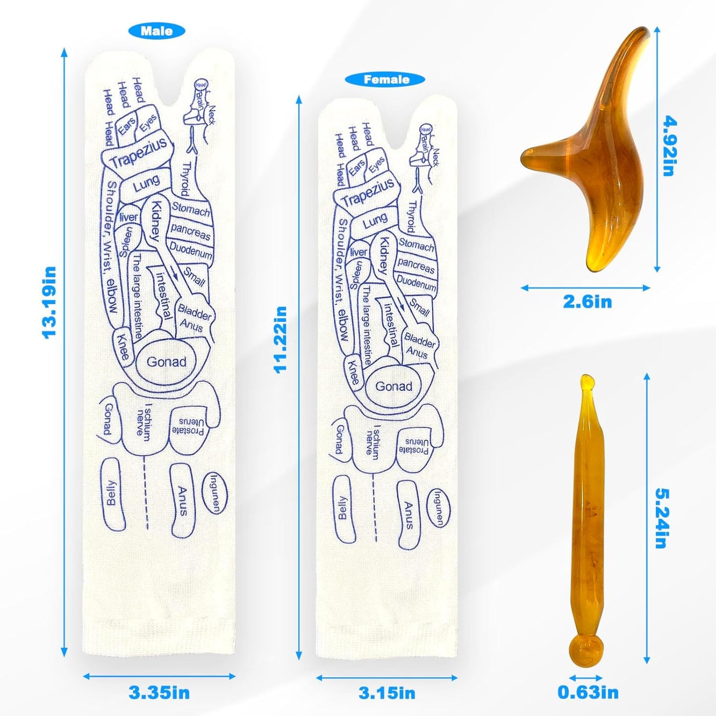 Acupressure Reflexology Socks Physiotherapy Massage Relieve Tired Feet Reflexology Socks with Massage Tools for Women and Men (Men)