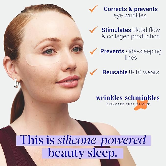 Wrinkles Schminkles Under Eye Wrinkle Patches | Smooth Eye Wrinkles, Crows Feet & Dark Circles Overnight | 6 Pairs Reusable Medical Grade Silicone Patches