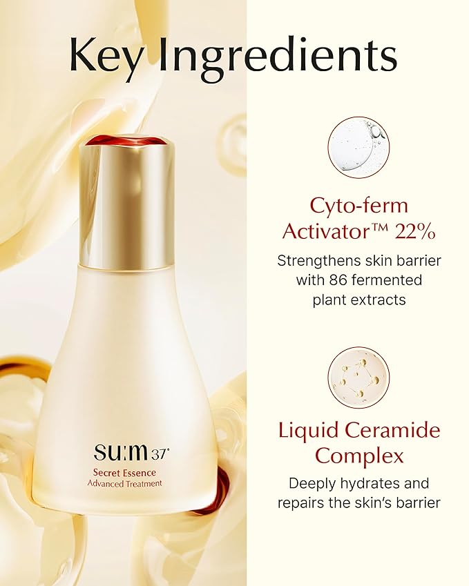 SU:M Secret Essence(2.71 fl oz) + Secret Essence (1.01 fl oz) - Korean skin care, Skin Barrier Repair Hydrating Serum for Face, Moisturizer, Facial Serums