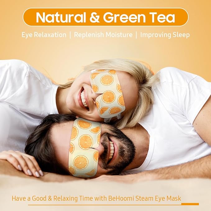 Steam Eye Mask, 10 Packs Heated Eye Mask, Self Heating Disposable SPA Warm Compress for Eyes Sleep Mask, Soothing Moist Heat Eye Masks, Travel Essentials & Relaxation Gifts (Orange Scent)