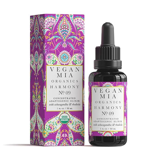 USDA Organic Harmony Adaptogen Elixir Face Oil - Face Moisturizer For Dry Skin, Blemishes, Redness & Fragrance Sensitivities - with Licorice, Ashwagandha, Rhodiola Root & More - 1 fl oz