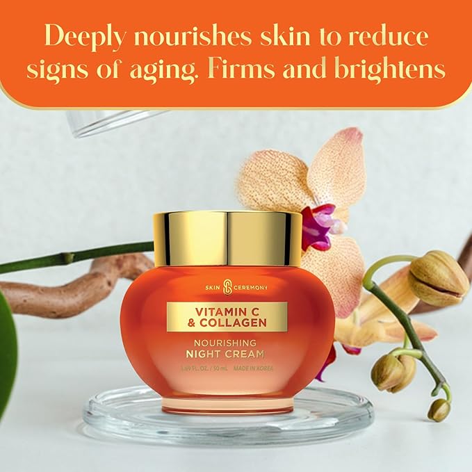 Vitamin C & Collagen Face Moisturizer - Anti-Aging, Skin Tightening, Reduces Wrinkles - Dermatologist Tested, Cruelty-Free Korean Skin Care for All Skin Types - 1.69 Fl. Oz