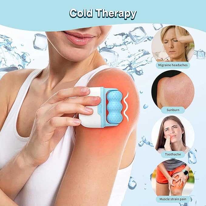 2 in 1 Ice Roller for Face Eye, Face Massager Roller for Eye Puffiness, Reduces Wrinkles, Relief Migraine and Minor Injury, Cold Facial Skin Care Tools Ice Roller