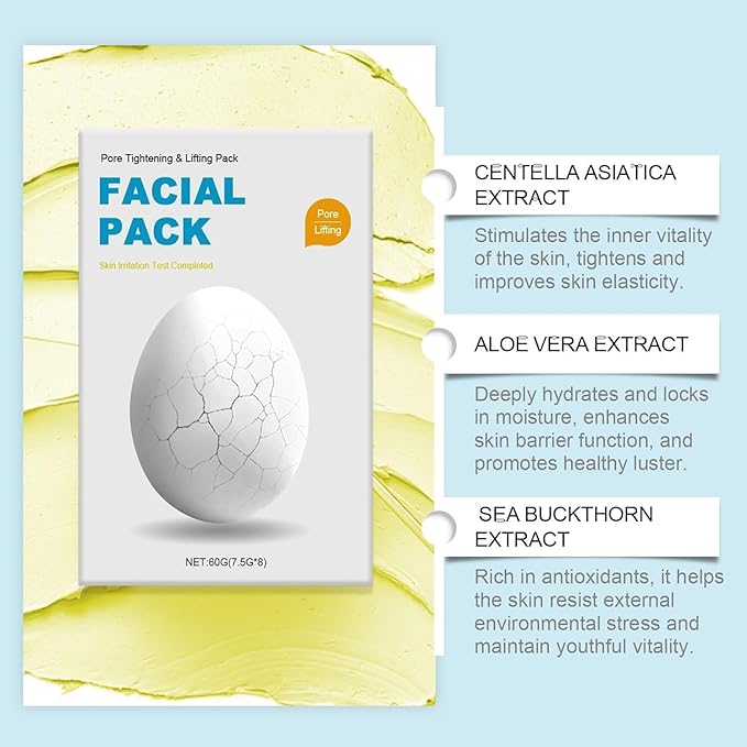 Zombie Facial Mask, Zombie Pack Face Mask, Zombie Mask Skin Care, Hydrating Skincare Face Mask For Smooth Skin Repair, Korean Firming Skin Wash Off Face Mask 1 Box, 8ea