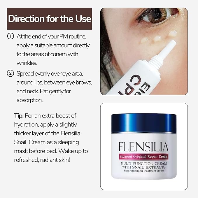 80% Collagen With Gold Peptides Eye Cream - Snail Secretion Filtrate + Matrixyl 3000 + Haloxyl For Wrinkles, Dark Circles, Moisturizer - Korean Skin Care, 0.7 fl.oz