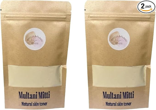 Multani Mitti Natural Skin Toner Earth Clay 100% Pure Bentonite Clay Cleanse The Skin | Helps Removing Dead Skin Cells | Supports Blood Circulation (Pack of 2)
