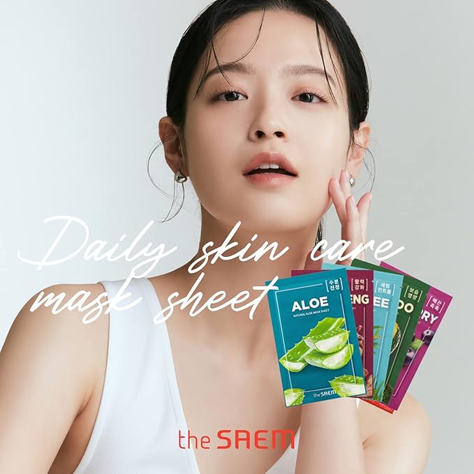 [the SAEM] Natural Facial Mask Sheet 21ml 13 Pack - Korean Skincare Moisturizing and Nourishing Facial Mask Sheet Variety Combo Pack
