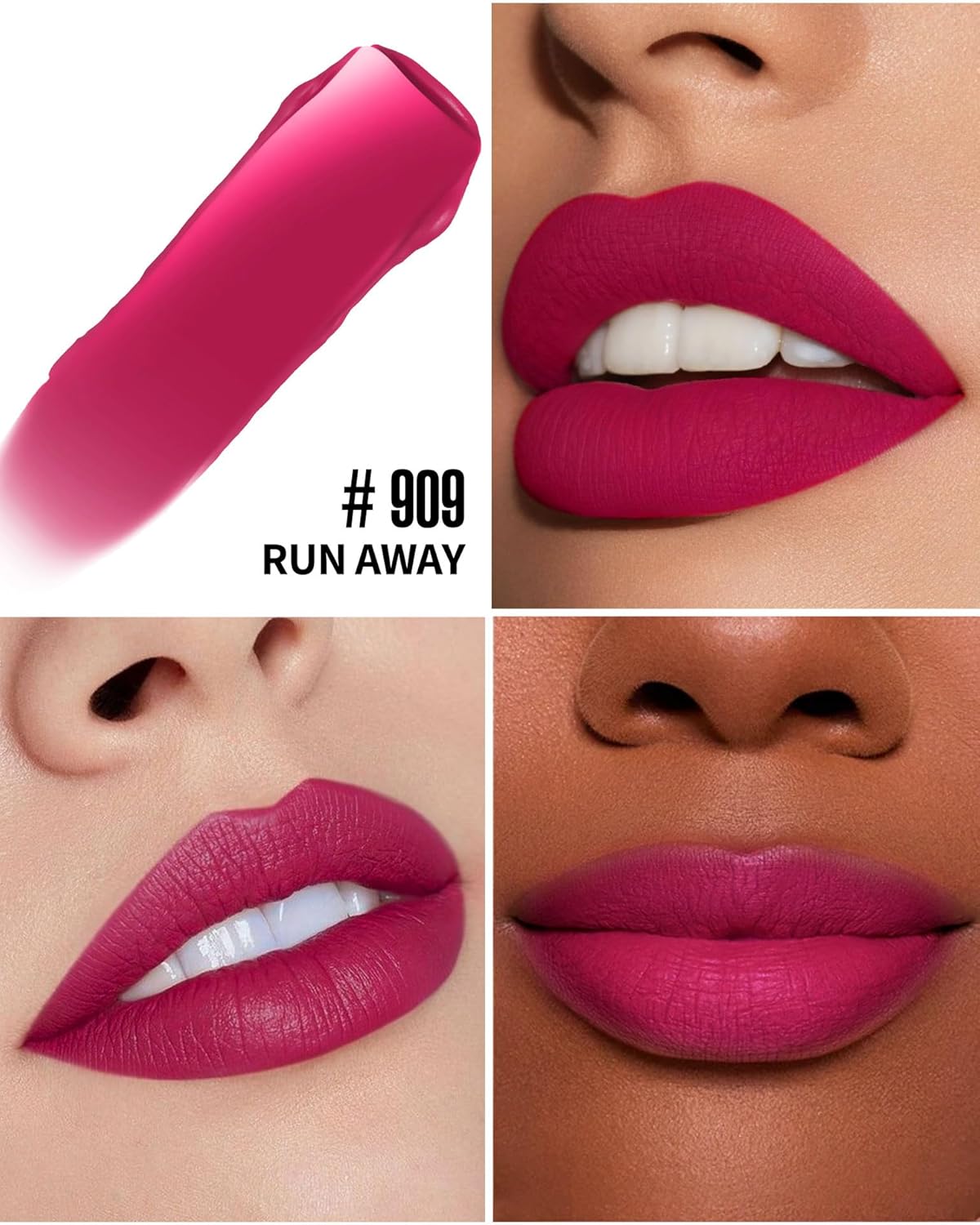 Burgundy Red Lipstick Long Lasting Lipsticks for Women Smudgeproof Transferproof Cruelty Free Lip Makeup, 909 Run Away