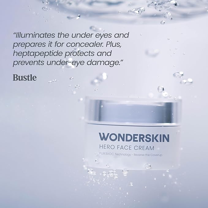 Wonderskin Purevoc Hero Face Cream, Anti Wrinkle Moisturizing Face Cream, Hydrating Moisturizer for Women & Men, Anti Aging Daily Facial Moisturizer for Dry Skin