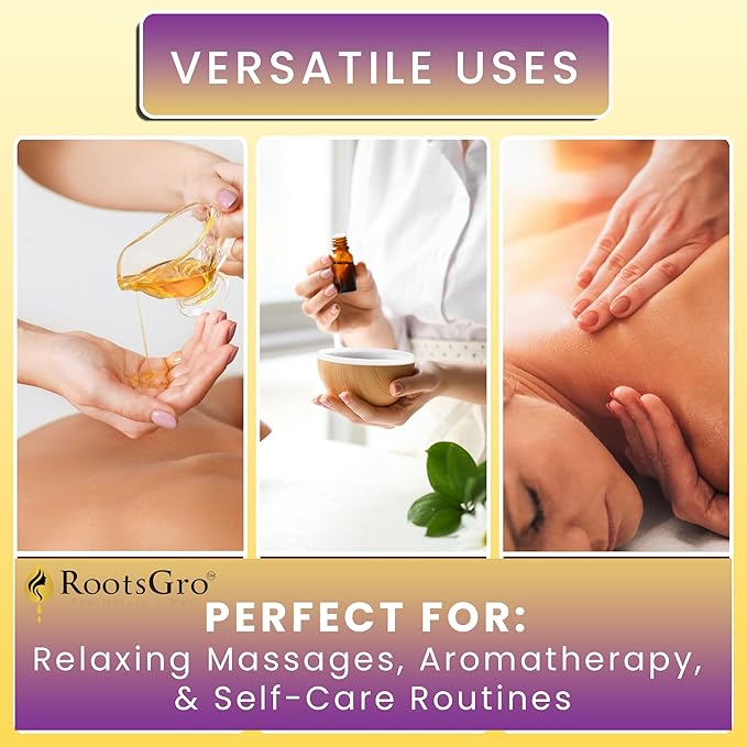 Harmony Massage Oil - Hydrating Blend with Coconut, Jojoba, Almond, Argan Oil & Vitamin E - with Lavender, Peppermint & Eucalyptus - Ideal for Massage, Moisturizing & Relaxation - 16 Fl Oz