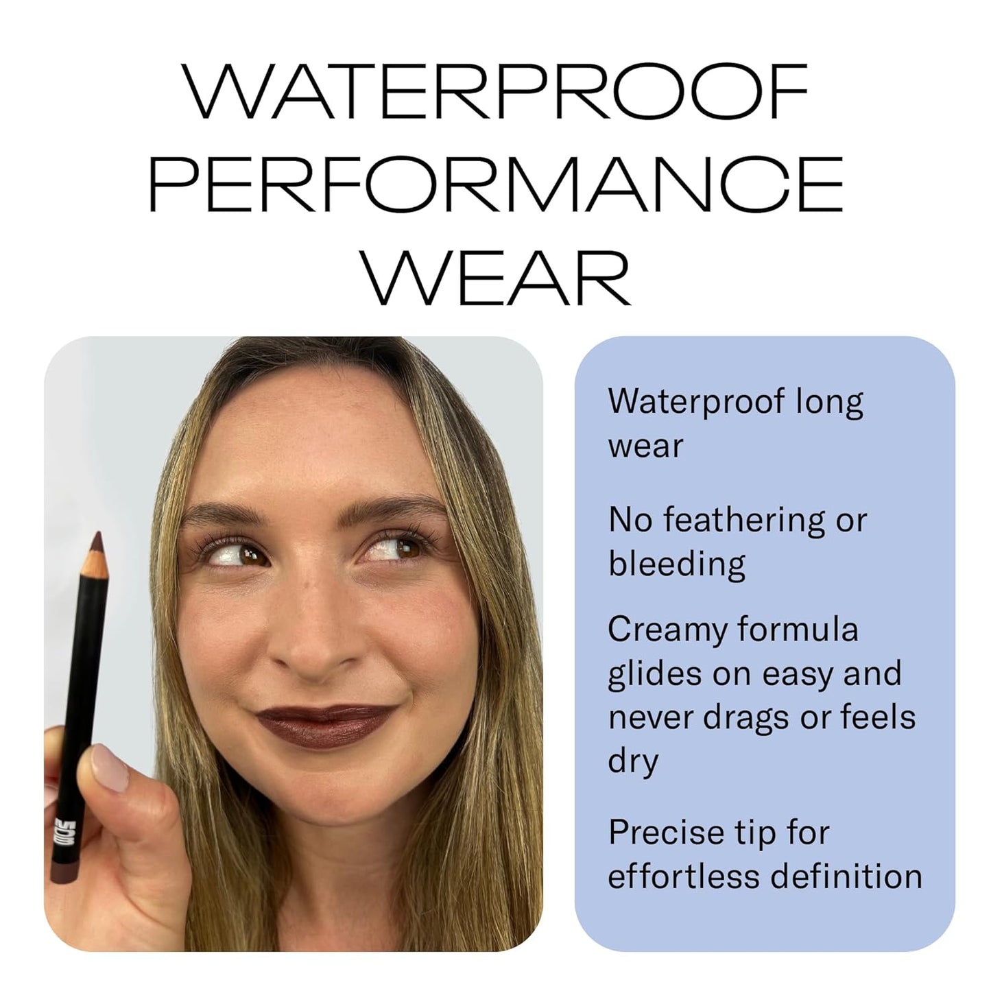 MOB Beauty Smooth Precision Waterproof Lip Liner M147 Chocolate Port – Long-Wearing, Glide-On Formula with 100% Natural Ingredients, Vegan and Cruelty-Free, Plastic-Free Formula and Packaging