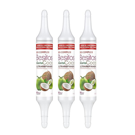 Coconut Oil Capsules 3Pack – 0.61 oz Each, Deep Moisturizing Hair Treatment for Repair, Hydration, and Strengthening