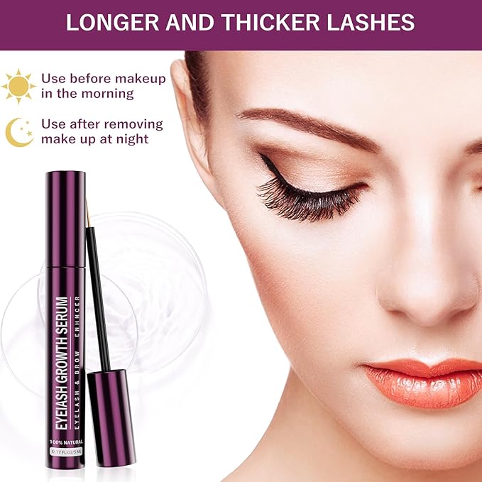 EYELASH Growth Serum for Longer Fuller Healthier Eyelashes and Brows Natural Formula 5ML (5ML, Count, 1)
