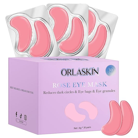Under Eye Patches,30 Pairs Eye Mask Skin care for Dark Circles, Puffy Eyes, Under eye Bags,Wrinkles,Eye Treatment Skin Care for Men & Women Gift （Rose）