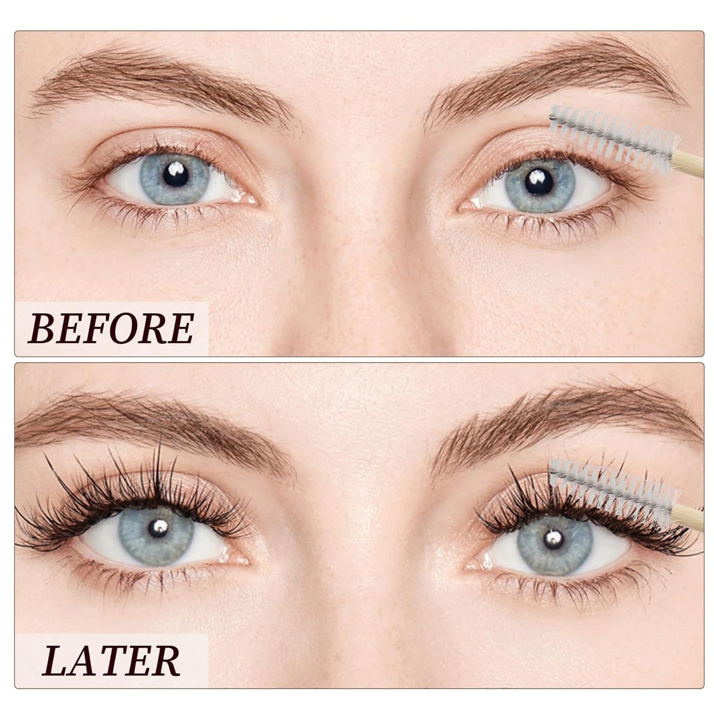 300 Pack Disposable Spoolies Brushes Sets Bamboo Mascara Wand Lip Brushes Cotton Swab for Eyebrow Eyelash Extension Tattoo Lipstick Applicator(White)