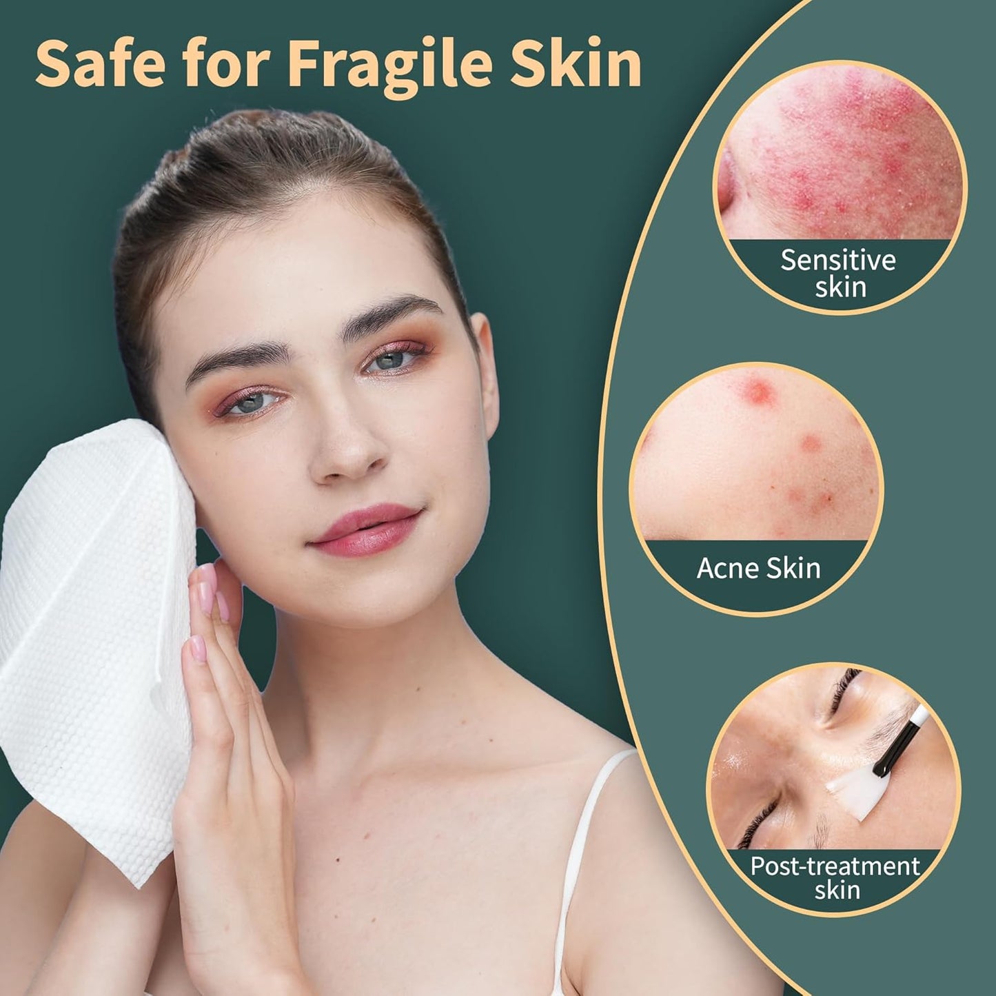 Ourmed Life Disposable Face Towels, Clean Facial Wash Cloth without Lint, Biodegradable Cleansing Dry Wipes, Skincare and Makeup Remover Towels for Sensitive Skin (Unscented, 150 Count, Pack of 1)