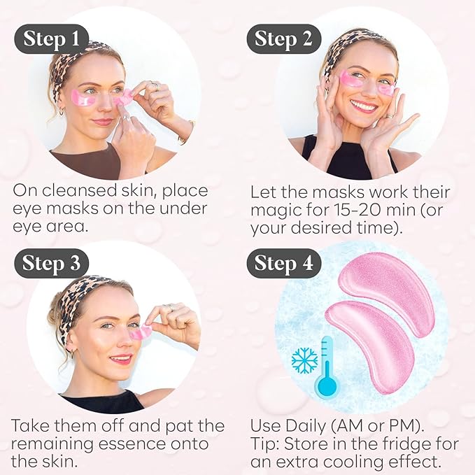 Rose Under Eye Patches (30 Pairs) Under Eye Patches for Dark Circles, Under Eye Patches for Puffy Eyes and Dark Circles, Under Eye Mask, Puffy Eyes Treatment, Eye Care, Eye Masks Bulk