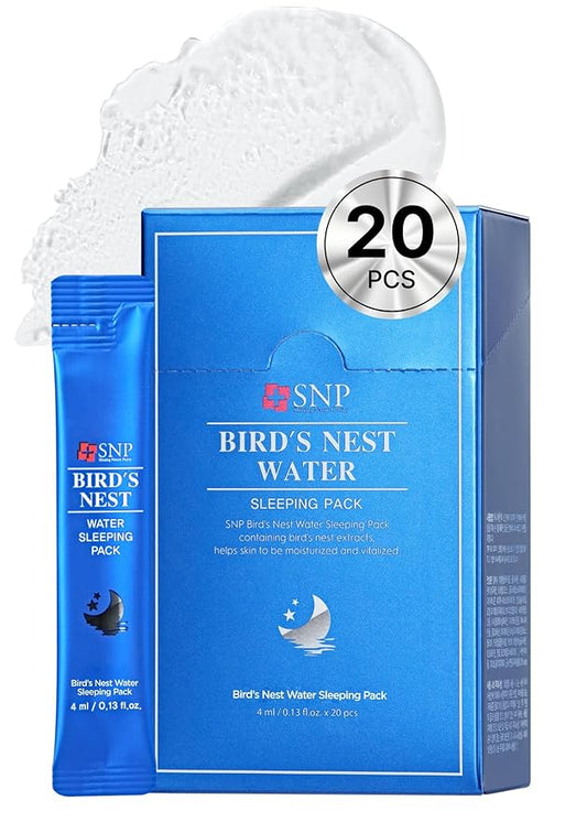 [K Beauty Snp] Overnight Bird's Nest Night Cream | Travel Size Individual Packaging | Hydrating and Protecting for All Dry Skin Types | Korean Face Skincare | Overnight Facial Skin Care | 20 Pack