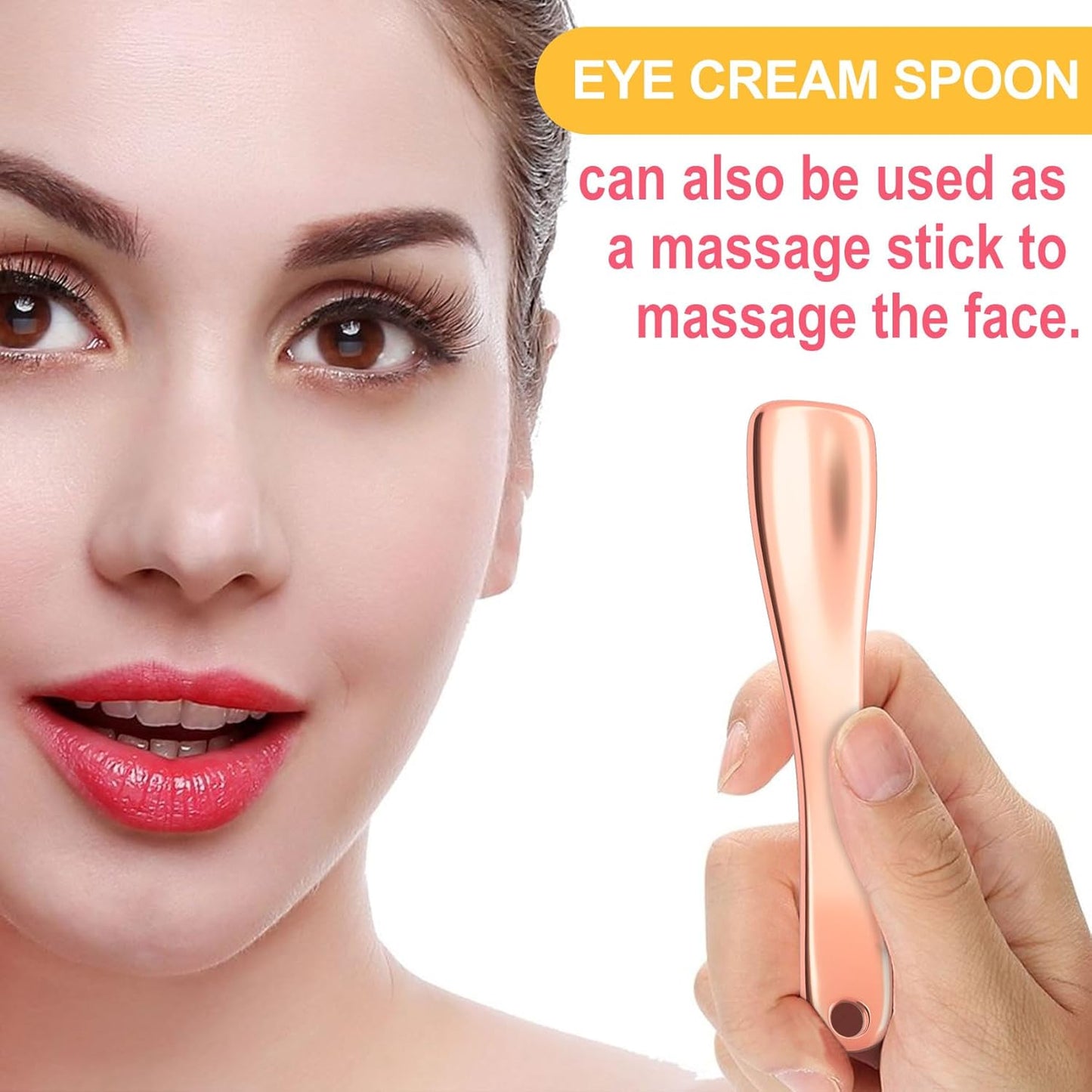 3pcs Metal Facial Spatula, Mini Facial Massage Sticks for Women, Reusable Cosmetic Spoons Skincare Applicators for Eye Cream Lotion Moisturizers- Gold & Silver & Rose Gold