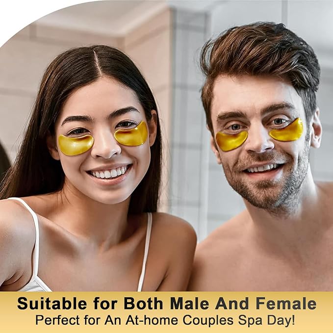 24k Golden Glow Under Eye Patches (30 Pairs Eye Gels), Collagen Eye Masks for Dark Circles and Puffiness, Bags, Relieves Pressure and Reduces Wrinkles, Refreshes Your Skin, Beauty & Personal Care
