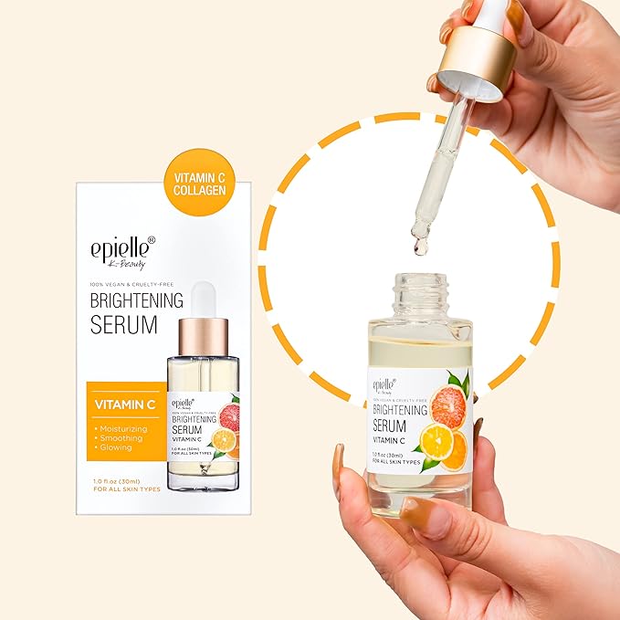 Epielle Hydrating Hyaluronic Acid Serum with Vitamin C - 100% Vegan and Cruelty-Free - For Normal Skin Types