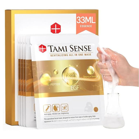 33ml Essence Best Moisturizing Face Mask For Korean Skincare - Sheet Masks with 33ml Serum Vitamin B Complex Rice Extract Collagen & Face Moisturizer for women men (25 Masks)