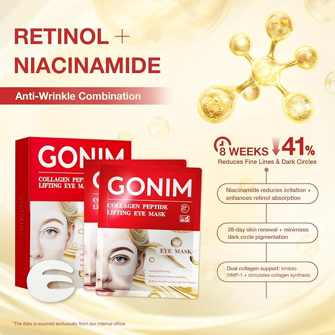 Under Eye Patches 360° Coverage, Eye Mask with Collagen Peptide, Retinol & Niacinamide, Eye Patches for Puffy Eyes and Dark Circles, Wrinkle Remover for Women, Individually Packaged 4 Pack
