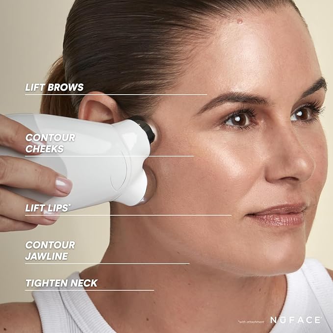 NuFACE FDA Cleared LED Red Light Wrinkle Reducer Attachment for Trinity Microcurrent Facial Device - At Home 3-Minute Fine Lines and Wrinkles Treatment for Smile Lines, Under Eyes & Forehead