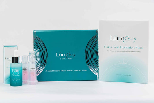 LúmEnvy Skincare Bundle – The Glow Between™ | Set of Brightening Face Serum with PDRN, Two Glowpins Precision Exfoliators & 5 Hydrating Masks | Radiant, Luminous Skin Care