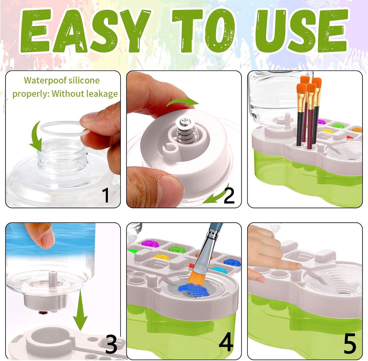 2025 Upgraded Paint Brush Cleaner Tool,Brush Rinser Cup Painting Running Water Circulation Art Supplies for Acrylic,Watercolor and Water Based Creative Gift for Adult Artist Beginners Kids