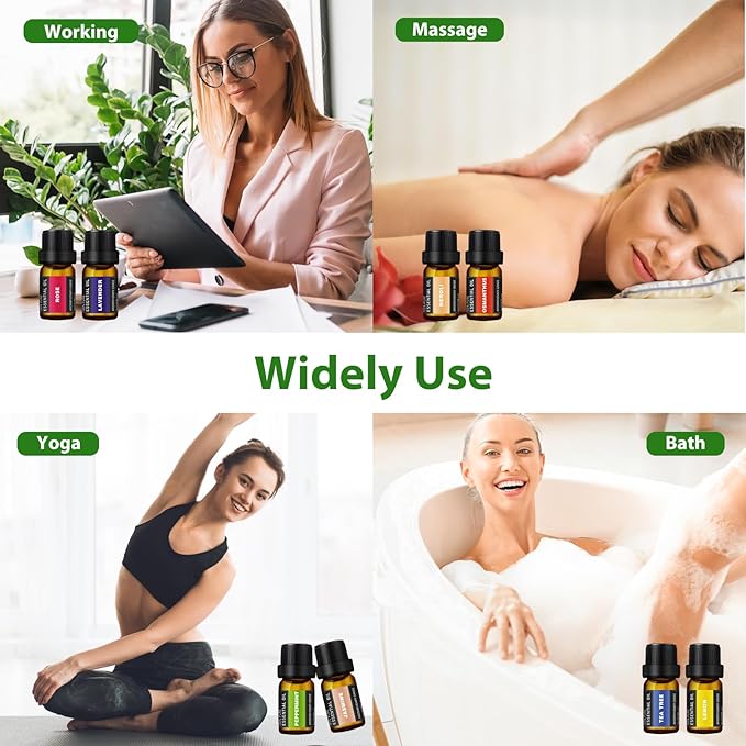 24 Bottles Essential Oil Set - Natural Essential Oils - Perfect for Diffuser, Massage, DIY Candle and Soap Making (5ml)
