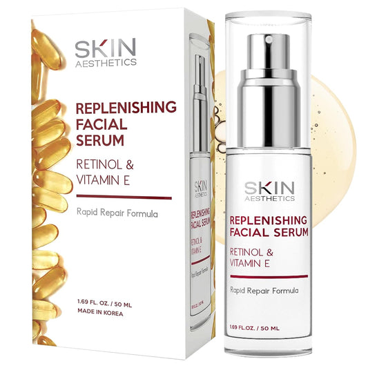 Retinol & Vitamin E Face Serum - Anti-Aging, Blemishes, Fine Lines & Wrinkles Treatment - Dermatologist Tested Korean Skincare - Clean Beauty, Cruelty-Free - 1.69 oz
