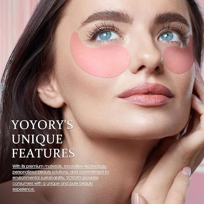 Under Eye Patches Masks - for Eye Bags with Collagen and Hyaluronic Acid, Dark Circles,and Fine Lines, Fade Wrinkles Treatment for Women and Men - 60 Pcs Pink