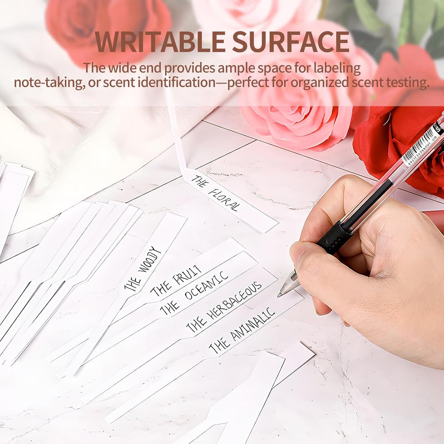 200PCS Perfume Tester Strips,Disposable White Perfume Paper Strips,Thick Disposable Fragrance Blotters for Perfume,Essential Oils Sampling,Aromatherapy Testing Scents