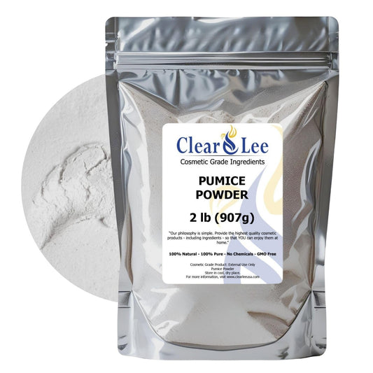 ClearLee Cosmetic Grade Pumice - 100% Pure Natural Grain/Powder - Great For Skin Exfoliation in DIY Soaps, Masks, Scrubs for Face, Body, Foot (2lb, Powder)