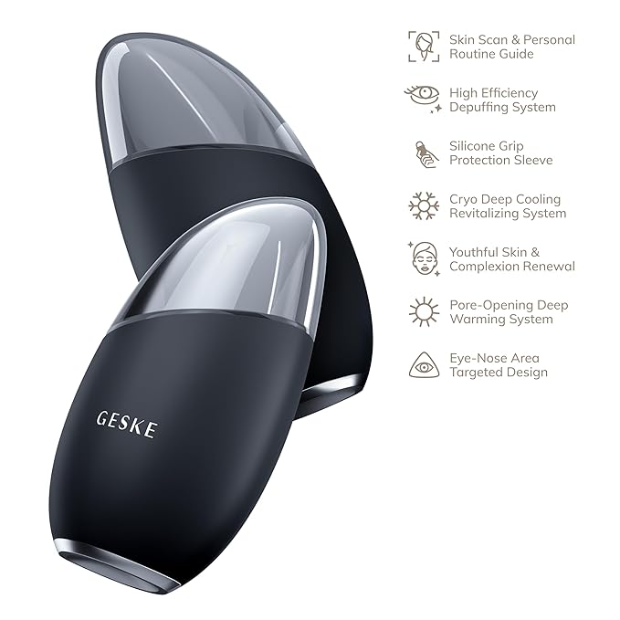 SmartAppGuided™ Cool & Warm Eye & Face Massager | 7 in 1 | Multi Massager | Face & Neck | Battery-free Cooling & Warming | Firms, Relaxes & De-Puffs Skin | Eye-Nose Area Targeted Design
