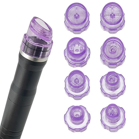 Elitzia Plastic Dermabrasion Microderma Heads Facial Aqua Peel Tips Water Peeling Caps Facial Care Skin Cleaning Tool Beauty Machine Replacement Spare Parts 8pcs Per Set （Lilac）