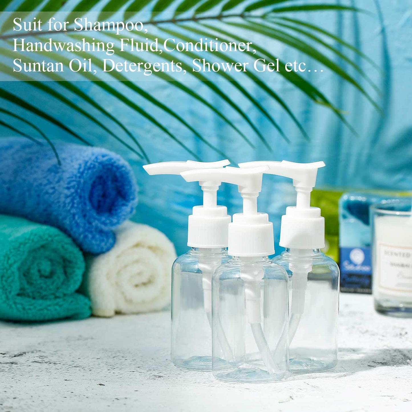 4 Pieces Transparent Travel Pump Bottles Lotion Dispenser Mini Travel Plastic Foamer Bottle Clear Pump Dispenser for Cleaning, Cosmetics Packaging, Shampoo