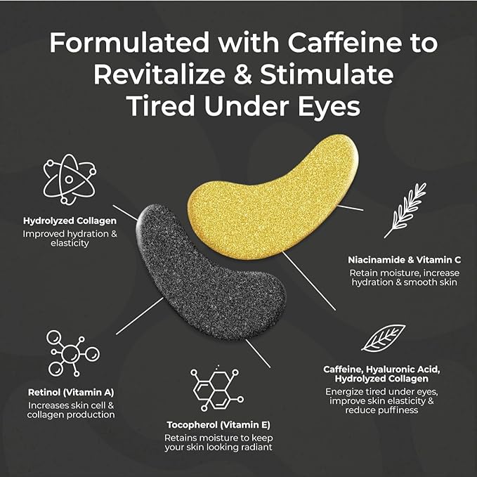Under Eye Patches for Puffy Eyes and Dark Circles | Infused Gel Mask Patches for Dark Circle Undereye Support of Bags & Puffiness | Ideal for Bridesmaid Gifts & Bachelorette Party | Day and Night