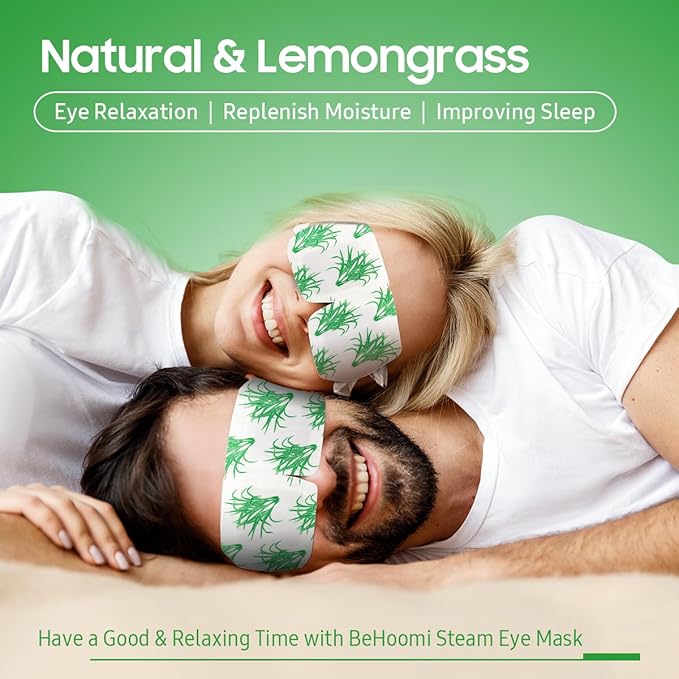 Steam Eye Mask, 10 Packs Heated Eye Mask, Self Heating Disposable SPA Warm Compress for Eyes Sleep Mask, Soothing Moist Heat Eye Masks, Travel Essentials & Relaxation Gifts (Lemongrass Scent)