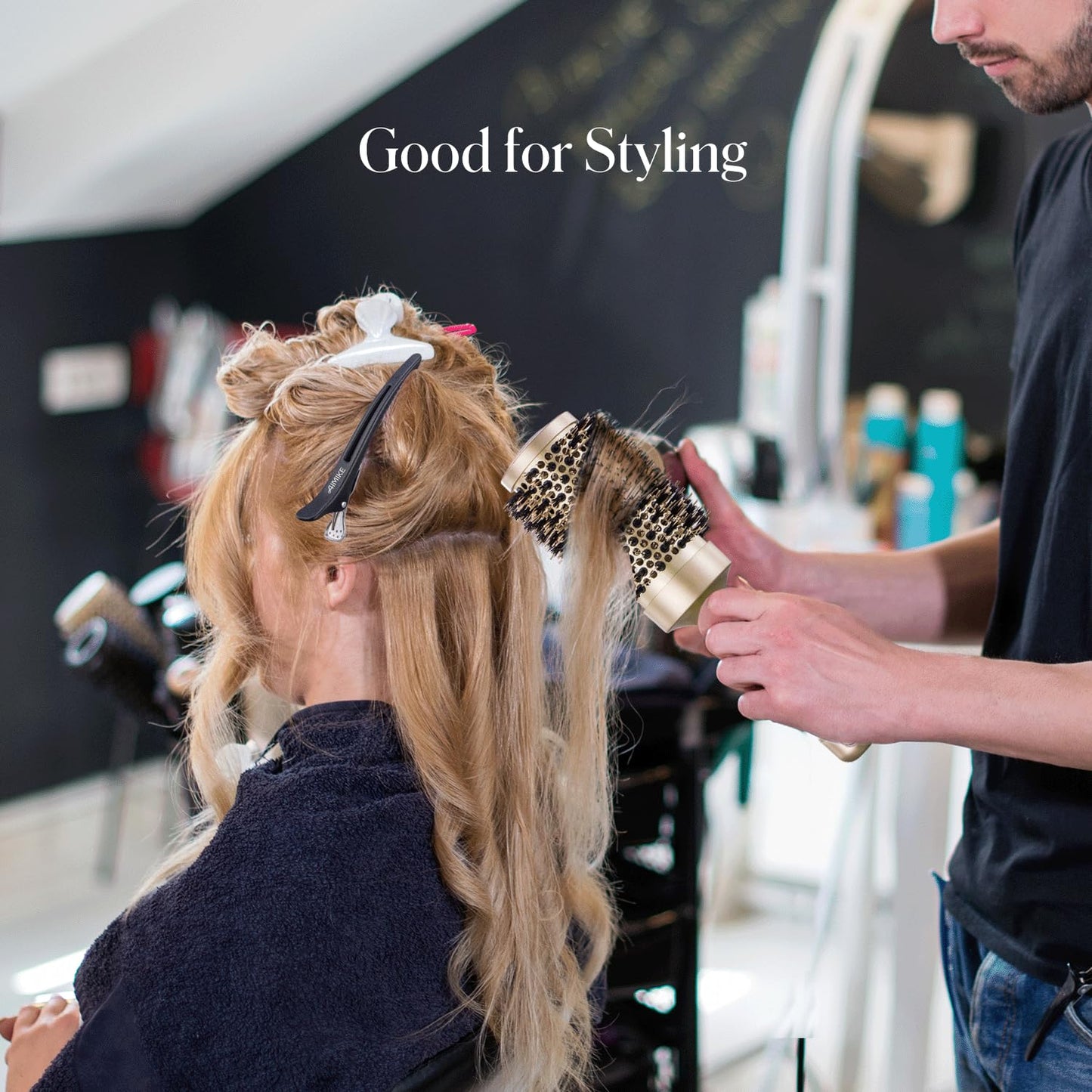 AIMIKE Hair Clips for Styling and Sectioning - 6 Pack Non-Slip Clips with Silicone Band, No-Trace Design for Thick and Thin Hair